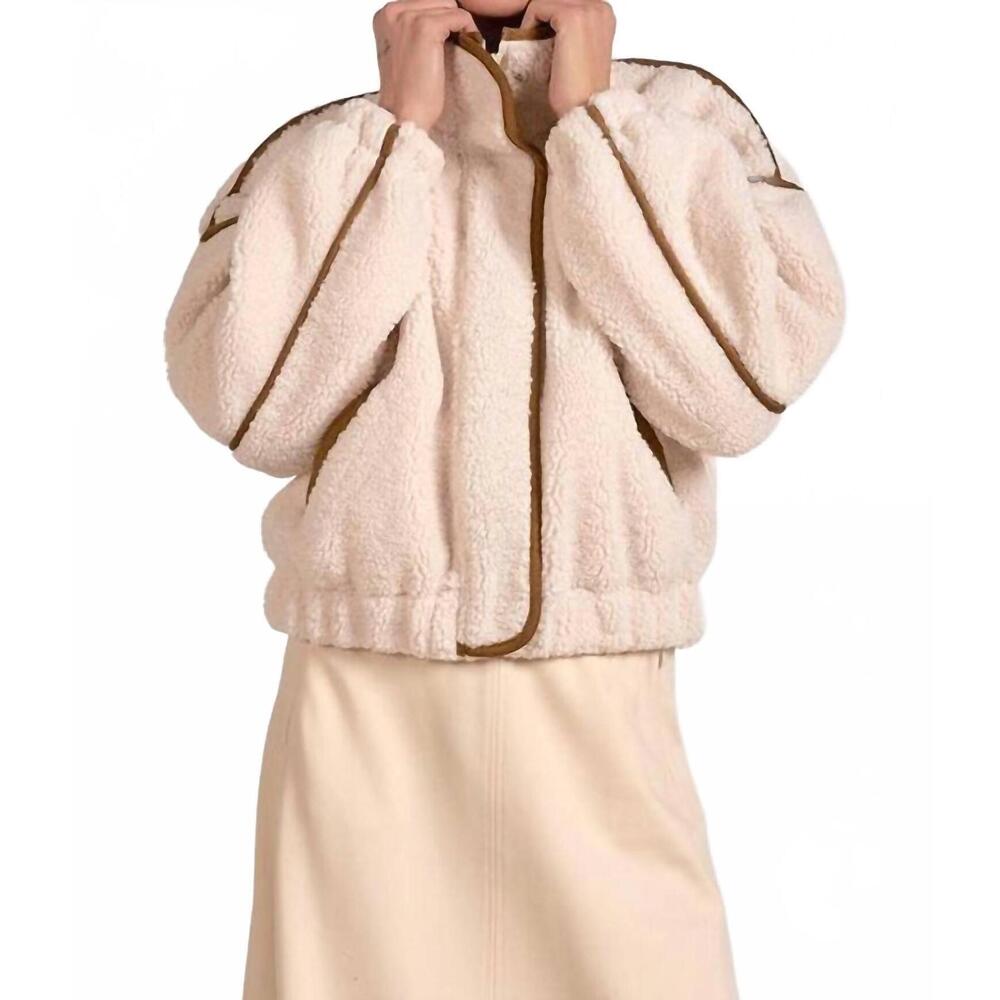 NEW ELAN sherpa cozy jacket in off white